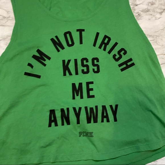 Victoria’s Secret PINK Irish Kiss Green Sleeveless Athletic Workout Y2K Top - Picture 2 of 10